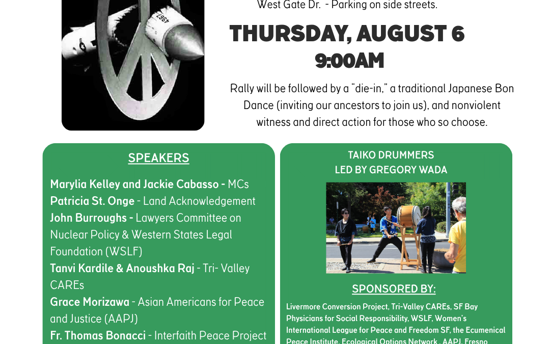 August 6th Hiroshima Commemoration Event at Livermore Lab Gates
